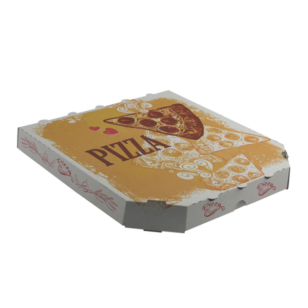 Pizzakarton Pizza Karton Pizzabox to go 26x26x3 cm Pizzakarton Motivdruck (100 Stk.)